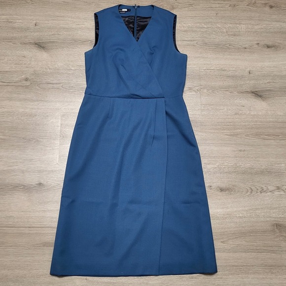 Pendleton Dresses & Skirts - Pendleton Virgin Wool Teal Blue Faux Wrap Dress Classic Sleeveless USA Size 6
